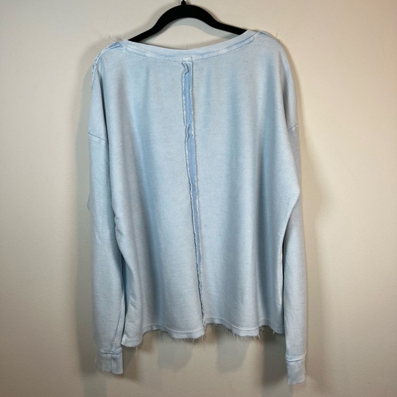 New Directions Studio Women's Raw Seam Loop Pullover Light Blue Textured Size XL - Picture 9 of 11